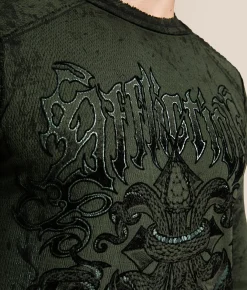 Tops|Graphic T-Shirts | Affliction Divine Wrath Reversible Thermal Deep Depths Black