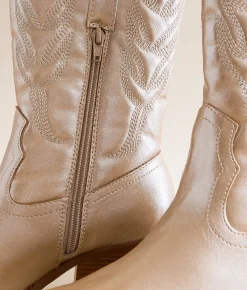 Shoes | Coconuts Dixie Metallic Western Boot Platino