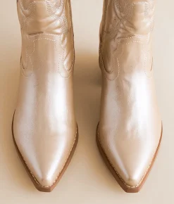 Shoes | Coconuts Dixie Metallic Western Boot Platino