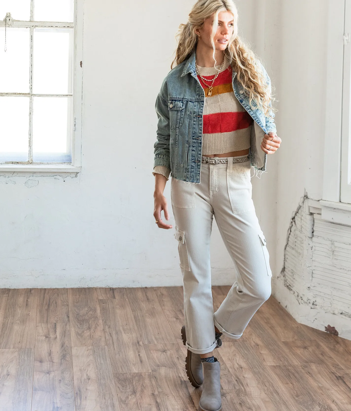 Bottoms | VERVET by Flying Monkey Dixie Stretch Cargo Pant Beige