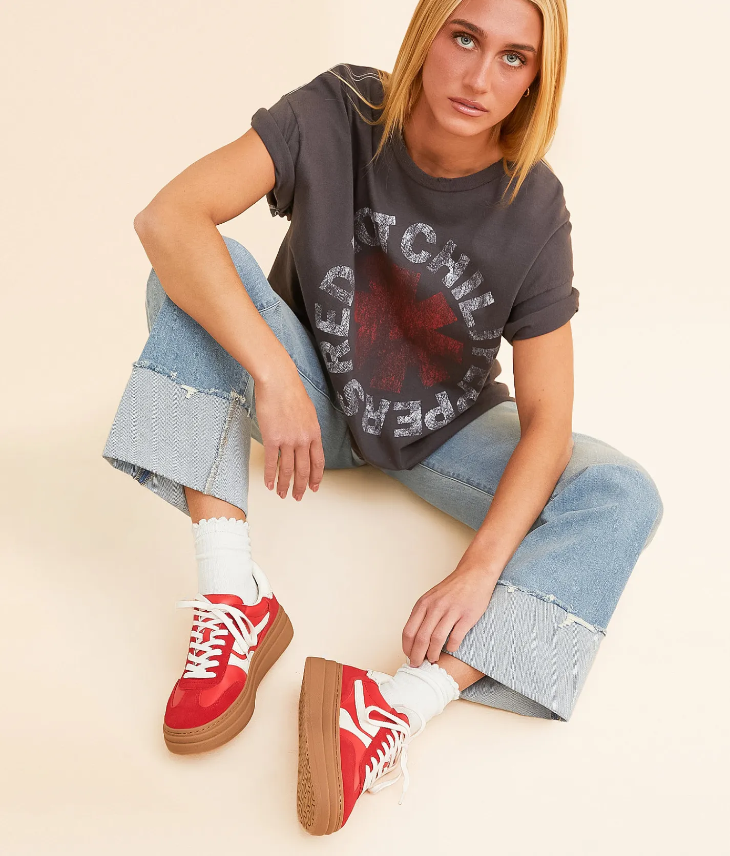 Steve Madden Dodge Sneaker Red Clearance