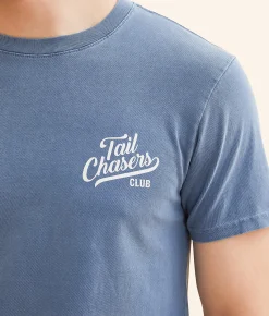 Graphic T-Shirts | Tail Chasers Club Dog Days T-Shirt Blue Jean Pigment Dye