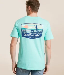 Salt Life Doggy Paddle T-Shirt Aruba Blue Outlet