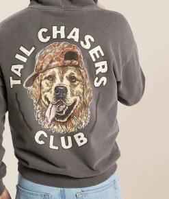Tail Chasers Club Dog Hat Hooded Sweatshirt Pepper Pigment Dye Outlet