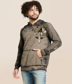 Tops | Affliction Do It Again Reversible Hoodie Timberwolf Black