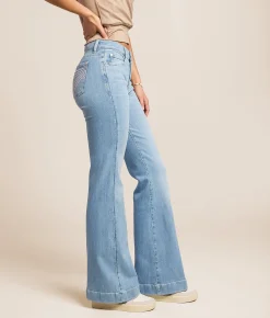 7 For All Mankind Dojo Tailorless Trouser Stretch Jean Indigo Bloom Best