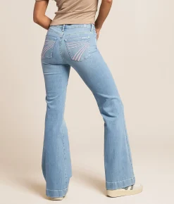 7 For All Mankind Dojo Tailorless Trouser Stretch Jean Indigo Bloom Best