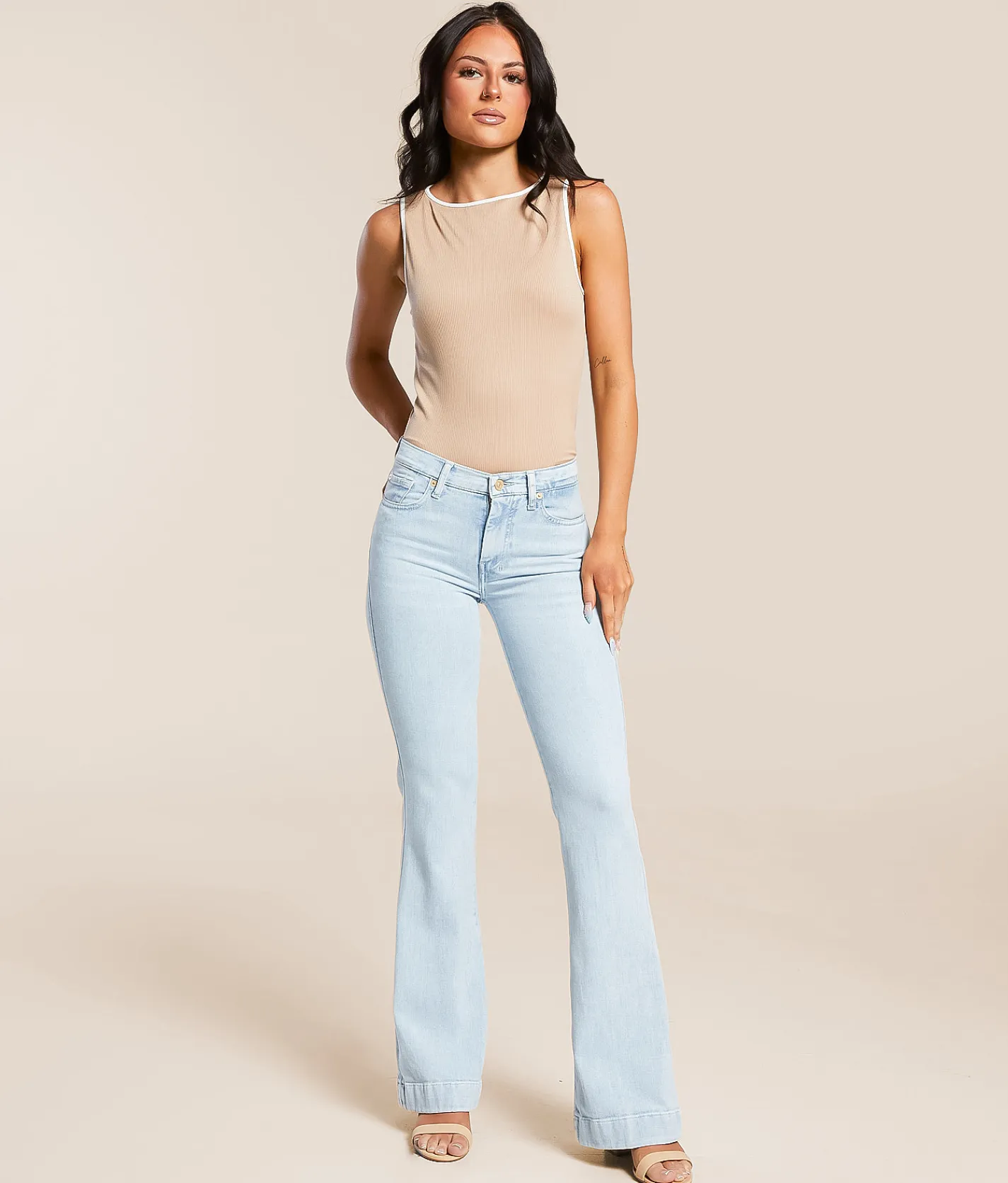 7 For All Mankind Dojo Tailorless Trouser Stretch Jean Malibu Sky Best
