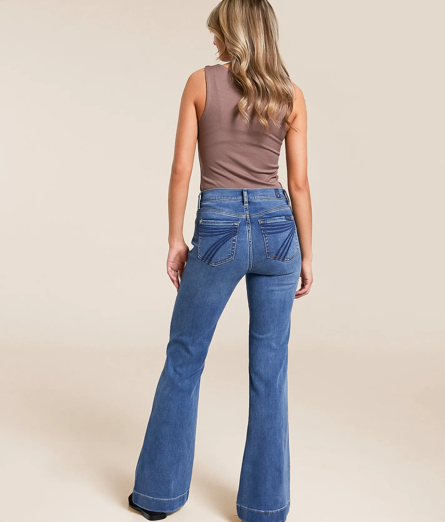 7 For All Mankind Dojo Tailorless Trouser Stretch Jean Distress Authentic Light Clearance