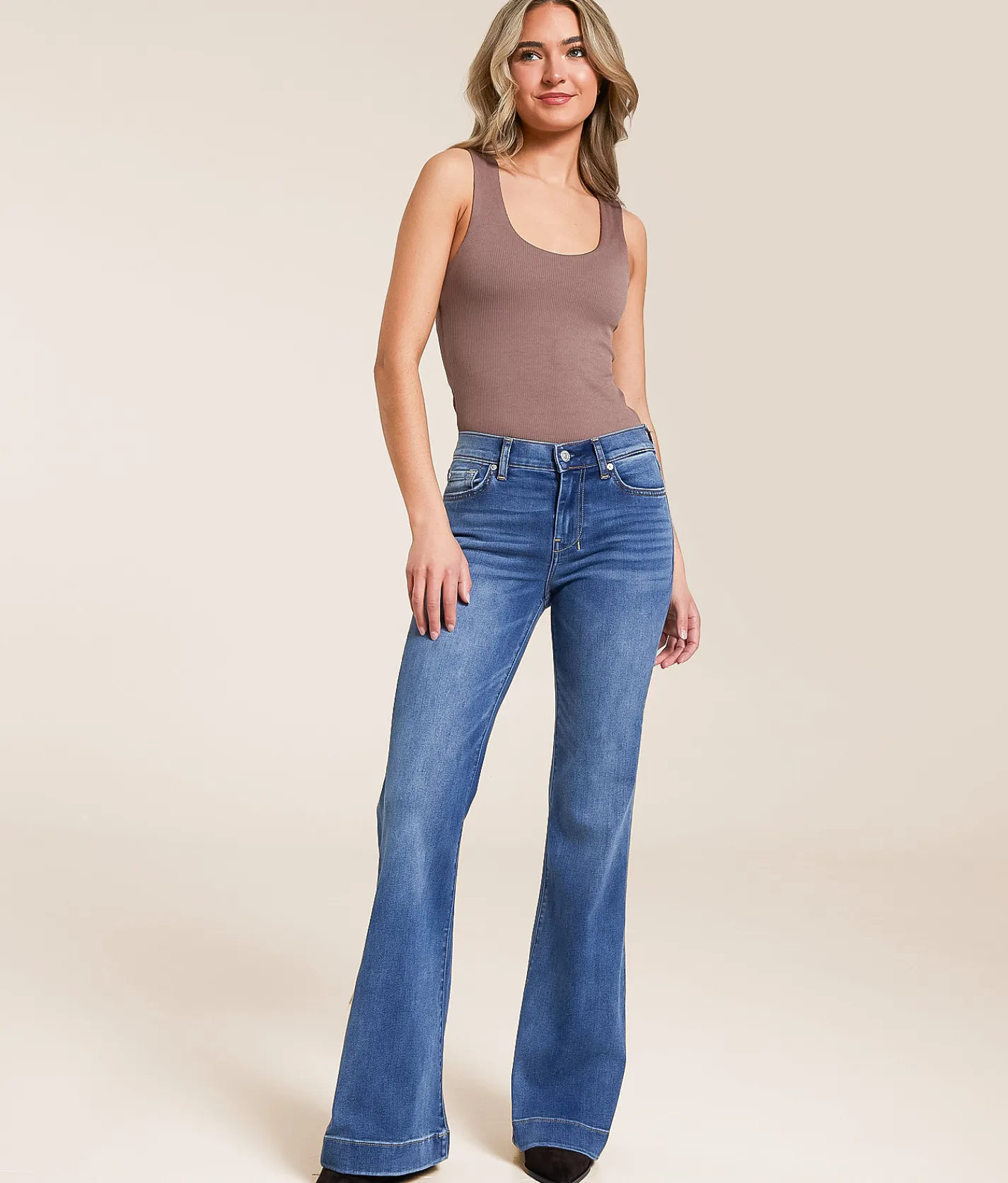 7 For All Mankind Dojo Tailorless Trouser Stretch Jean Distress Authentic Light Clearance