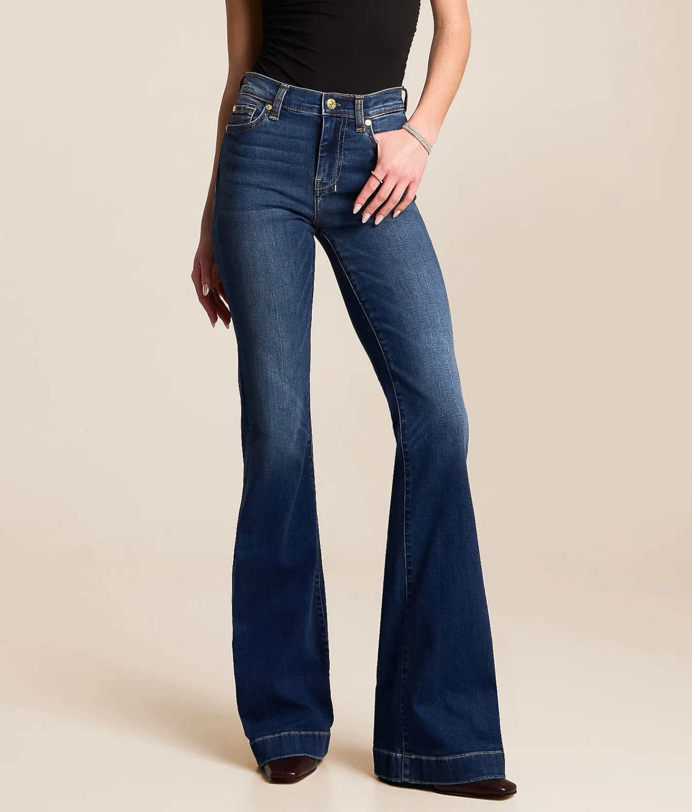 7 For All Mankind Dojo Trouser Stretch Jean Medium Melrose Clearance