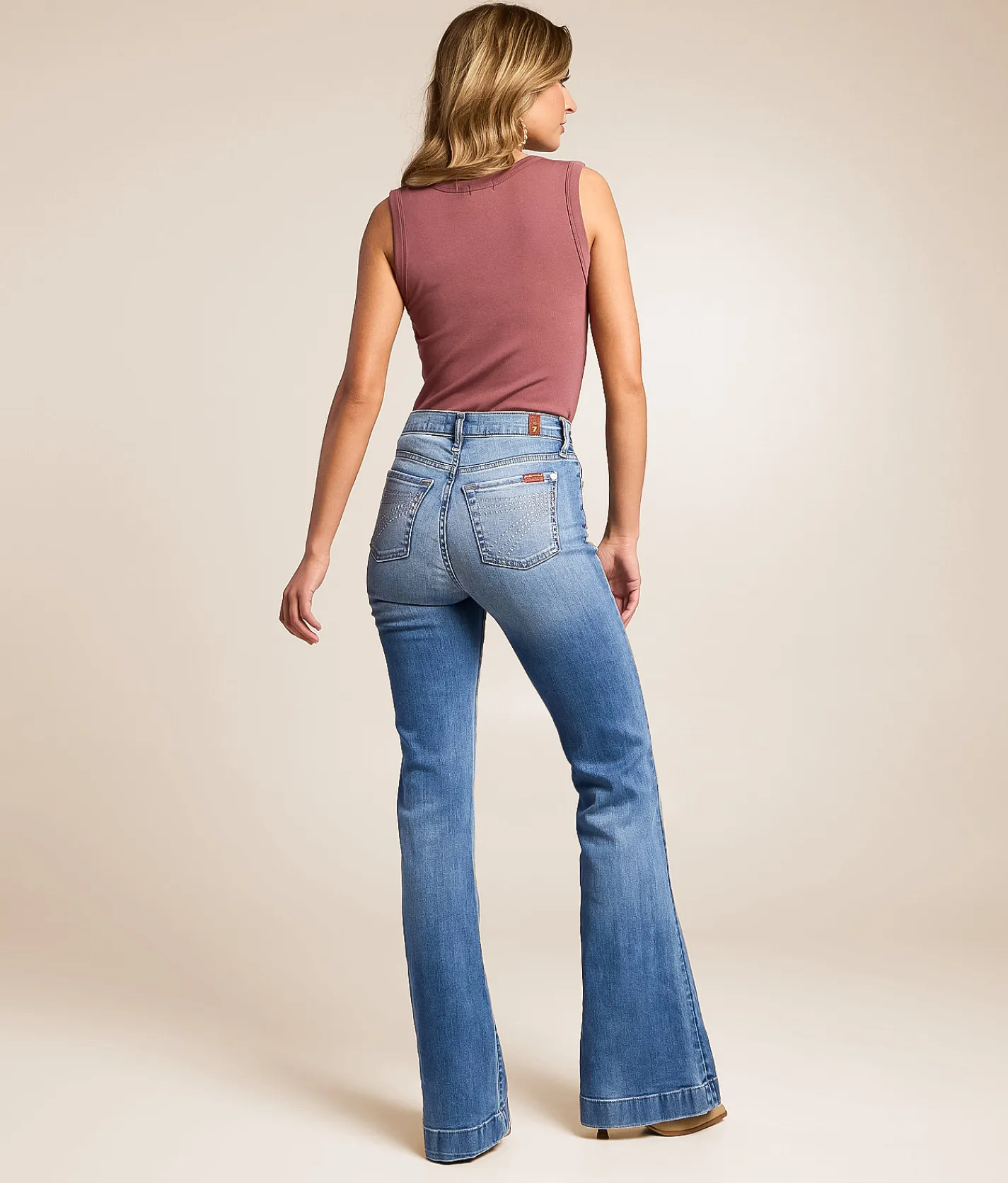 7 For All Mankind Dojo Trouser Stretch Jean Faded Echo New