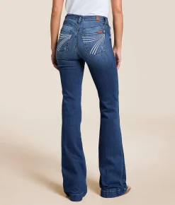 7 For All Mankind Dojo Trouser Stretch Jean Lake Blue Discount