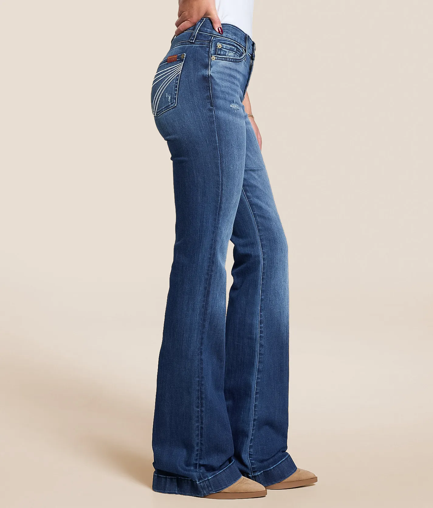 7 For All Mankind Dojo Trouser Stretch Jean Lake Blue Discount