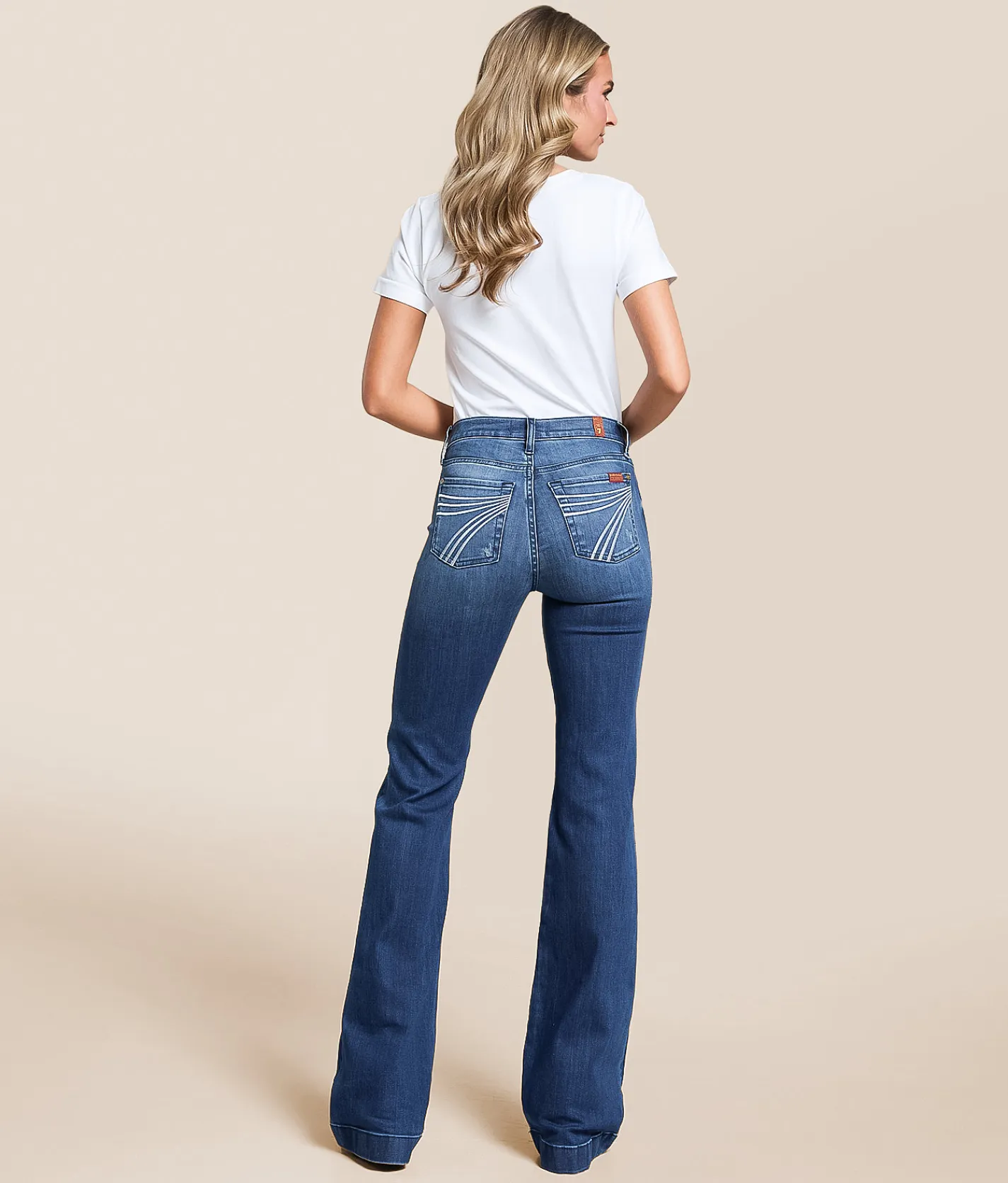 7 For All Mankind Dojo Trouser Stretch Jean Lake Blue Discount
