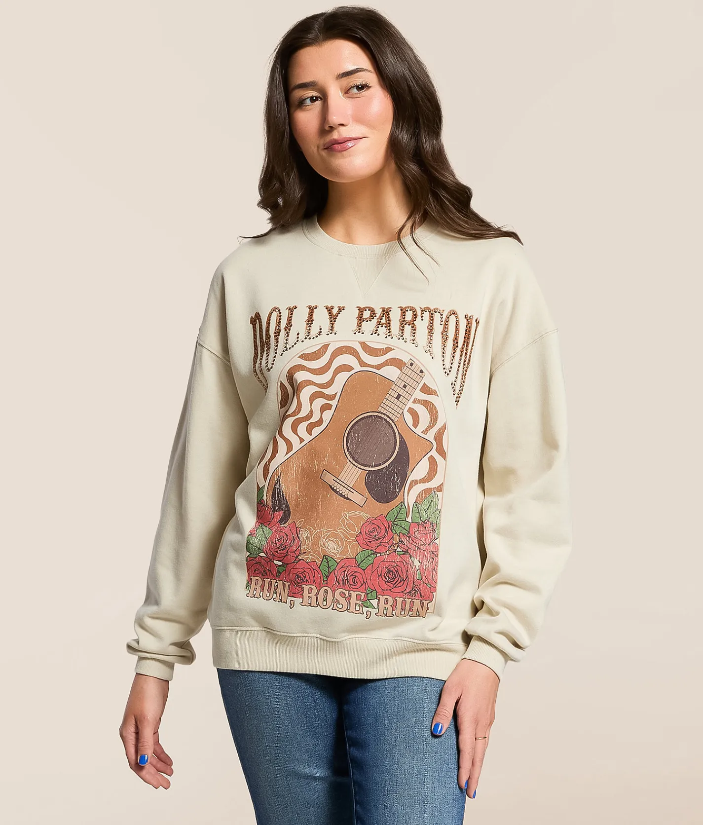 Tops | Goodie Two Sleeves Dolly Parton Band Pullover Natural