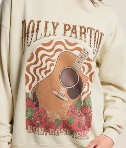 Tops | Goodie Two Sleeves Dolly Parton Band Pullover Natural