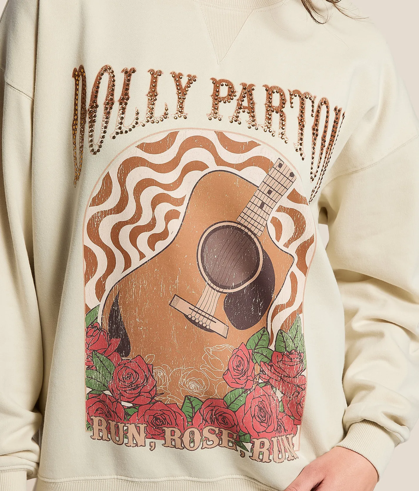 Tops | Goodie Two Sleeves Dolly Parton Band Pullover Natural