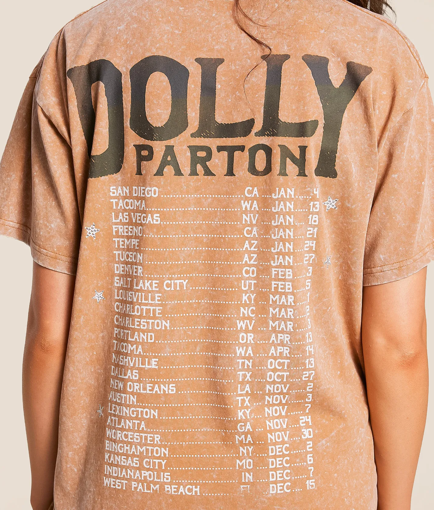 Tops | Goodie Two Sleeves Dolly Parton Oversized Band T-Shirt Tobacco Brown