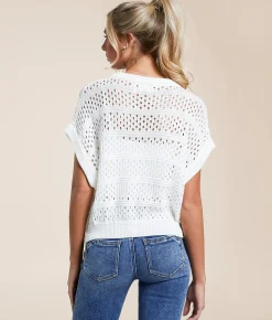 Tops | Willow & Root Dolman Knit Sweater White