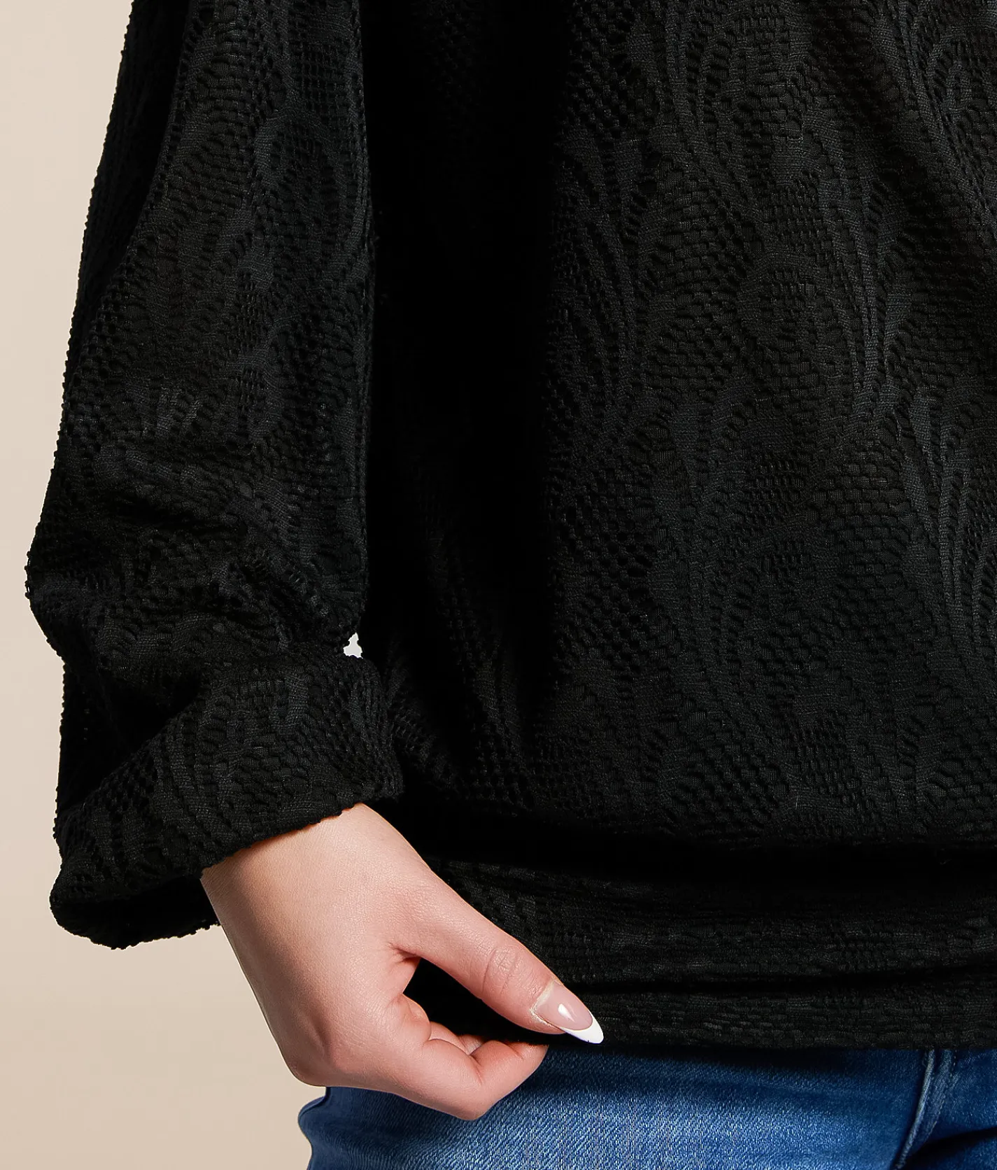 Daytrip Dolman Lace Top Black Best