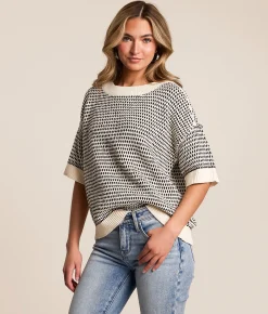 Blu Pepper Dolman Sweater Oatmeal Multi Clearance