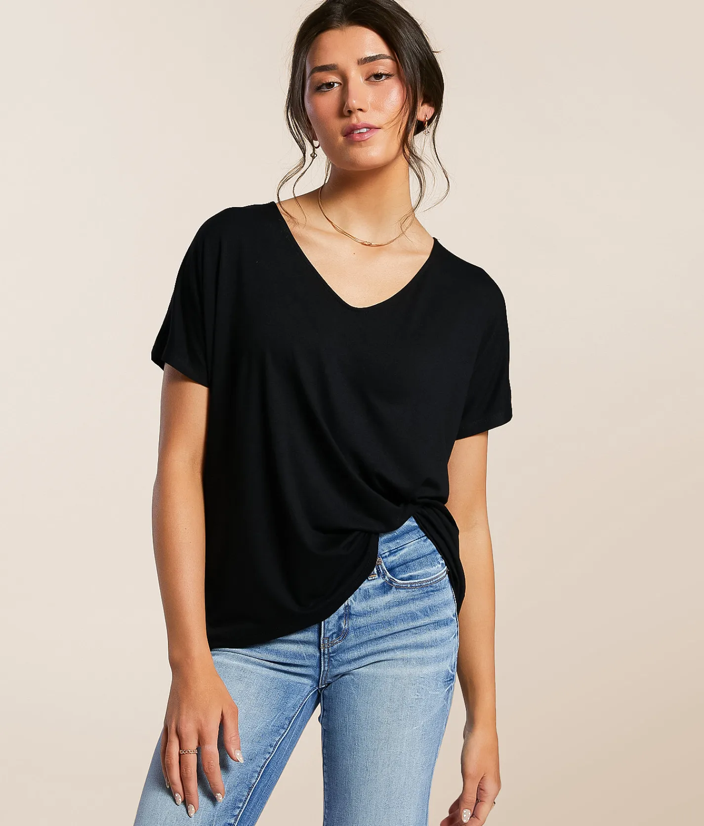 Double Zero Dolman Top Black Outlet