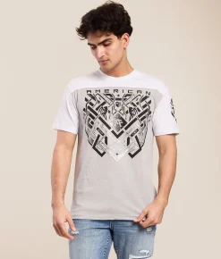 American Fighter Dolton T-Shirt Heather Grey White Outlet
