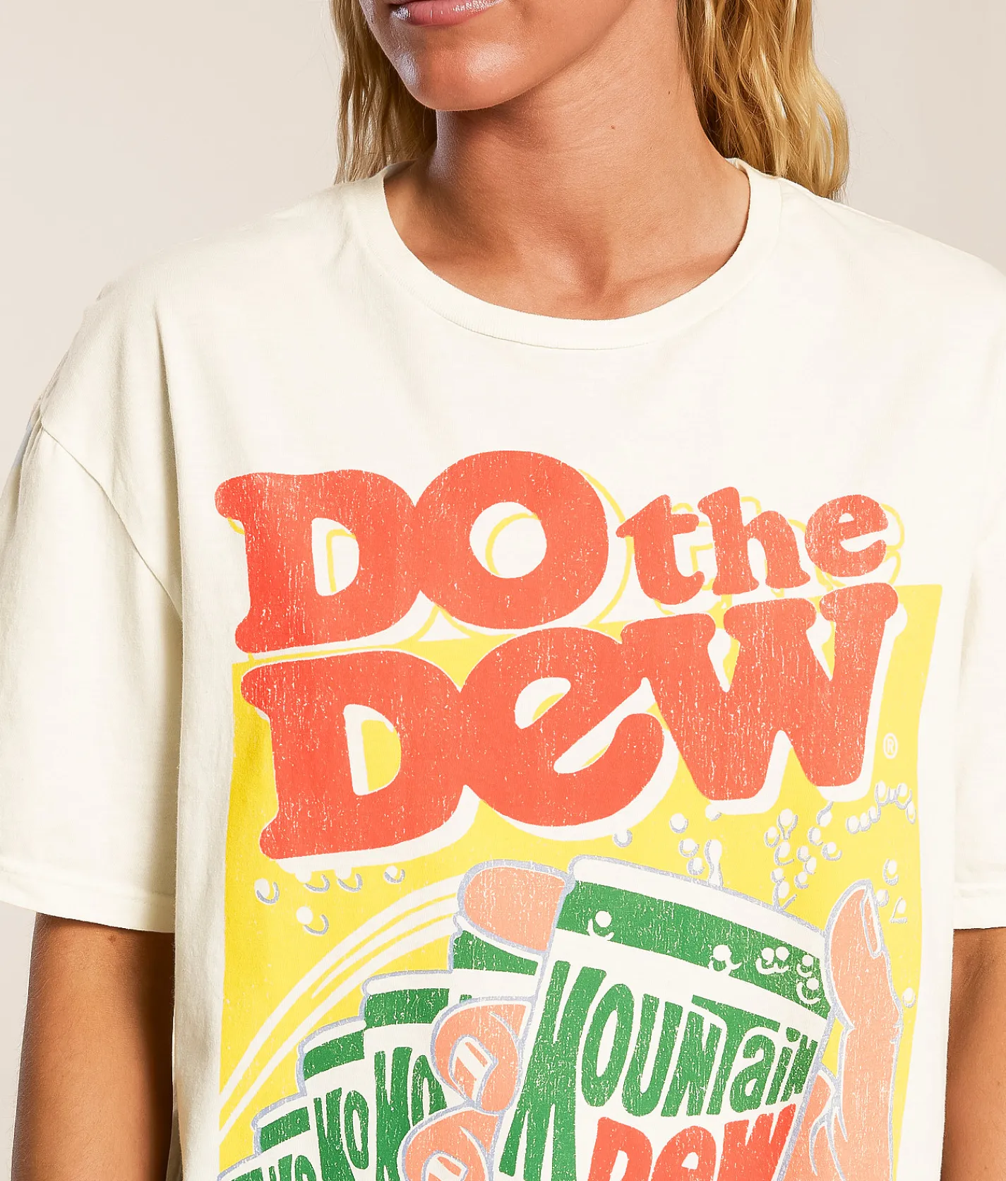 Tops | PHILCOS Do The Dew Oversized T-Shirt Natural