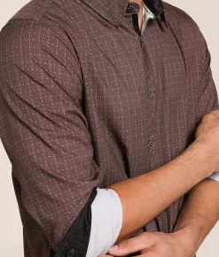 Tops | J.B. Holt Dot Ripstop Standard Stretch Shirt Burgundy