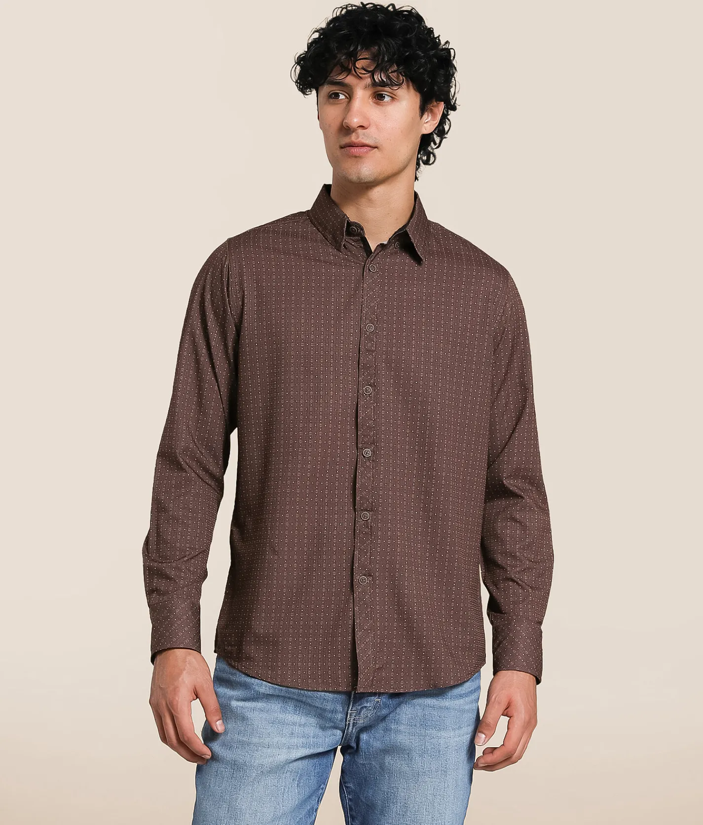 Tops | J.B. Holt Dot Ripstop Standard Stretch Shirt Burgundy