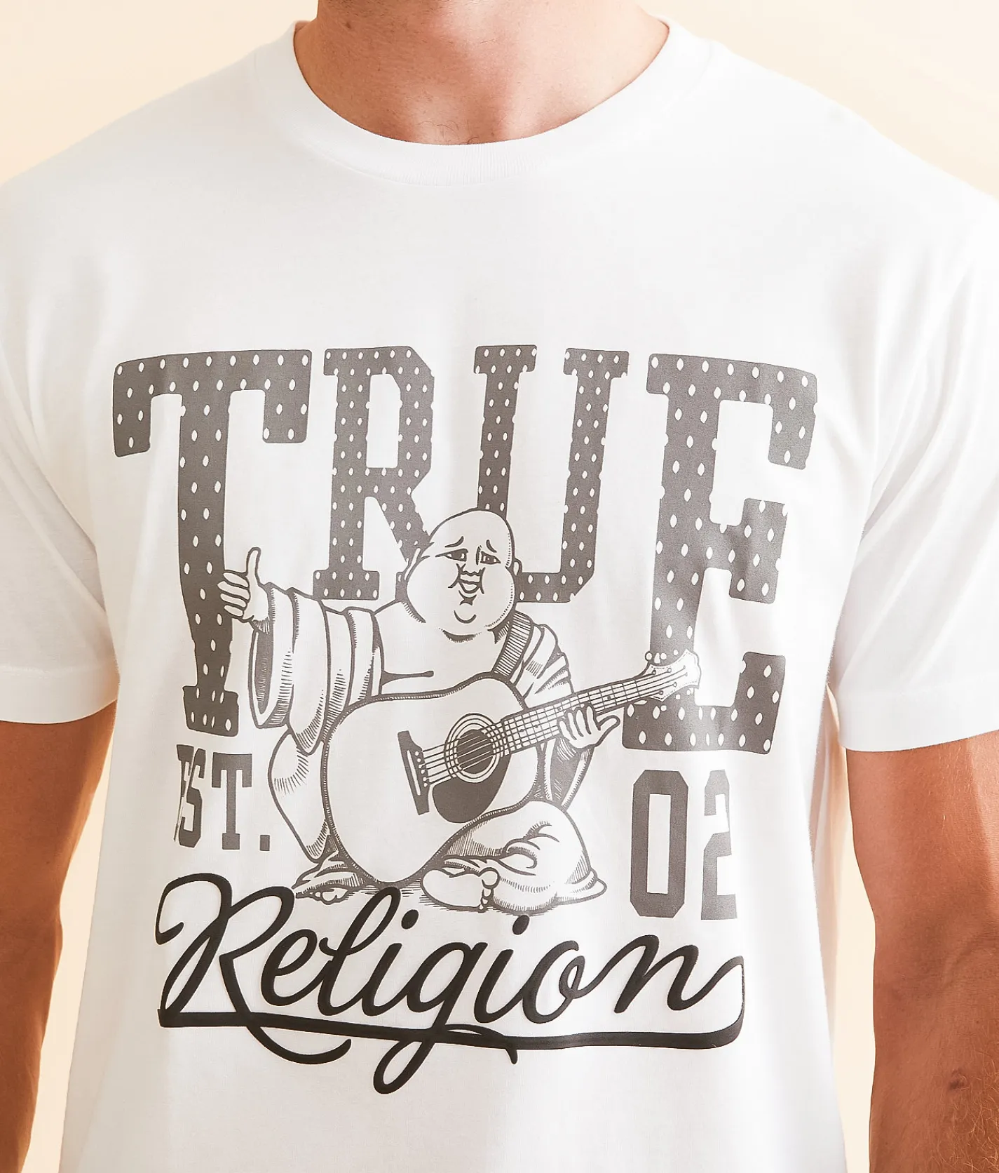 True Religion Dotted T-Shirt Optic White Discount