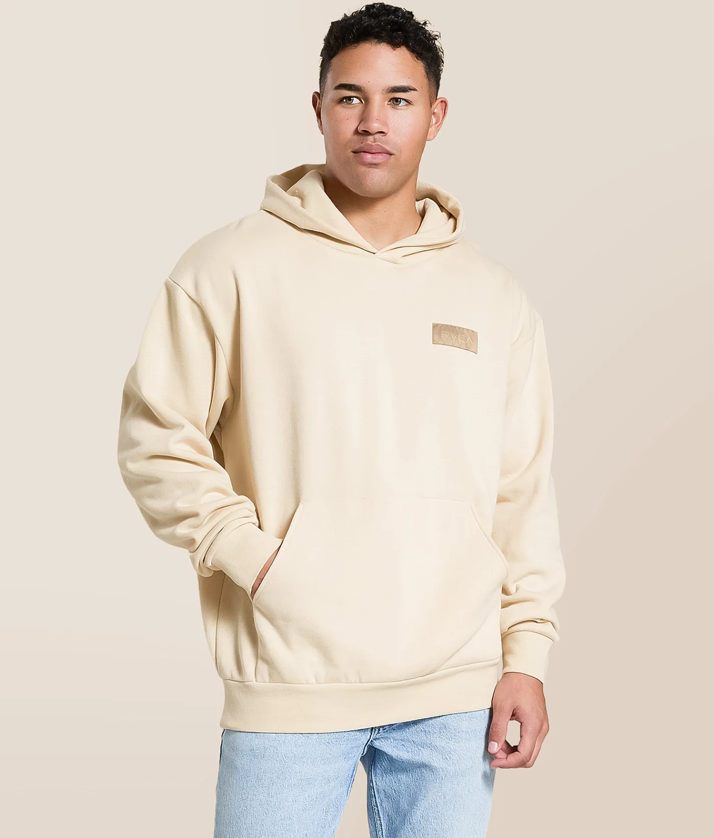 Tops | RVCA Double Bar Split Hooded Sweatshirt Off White