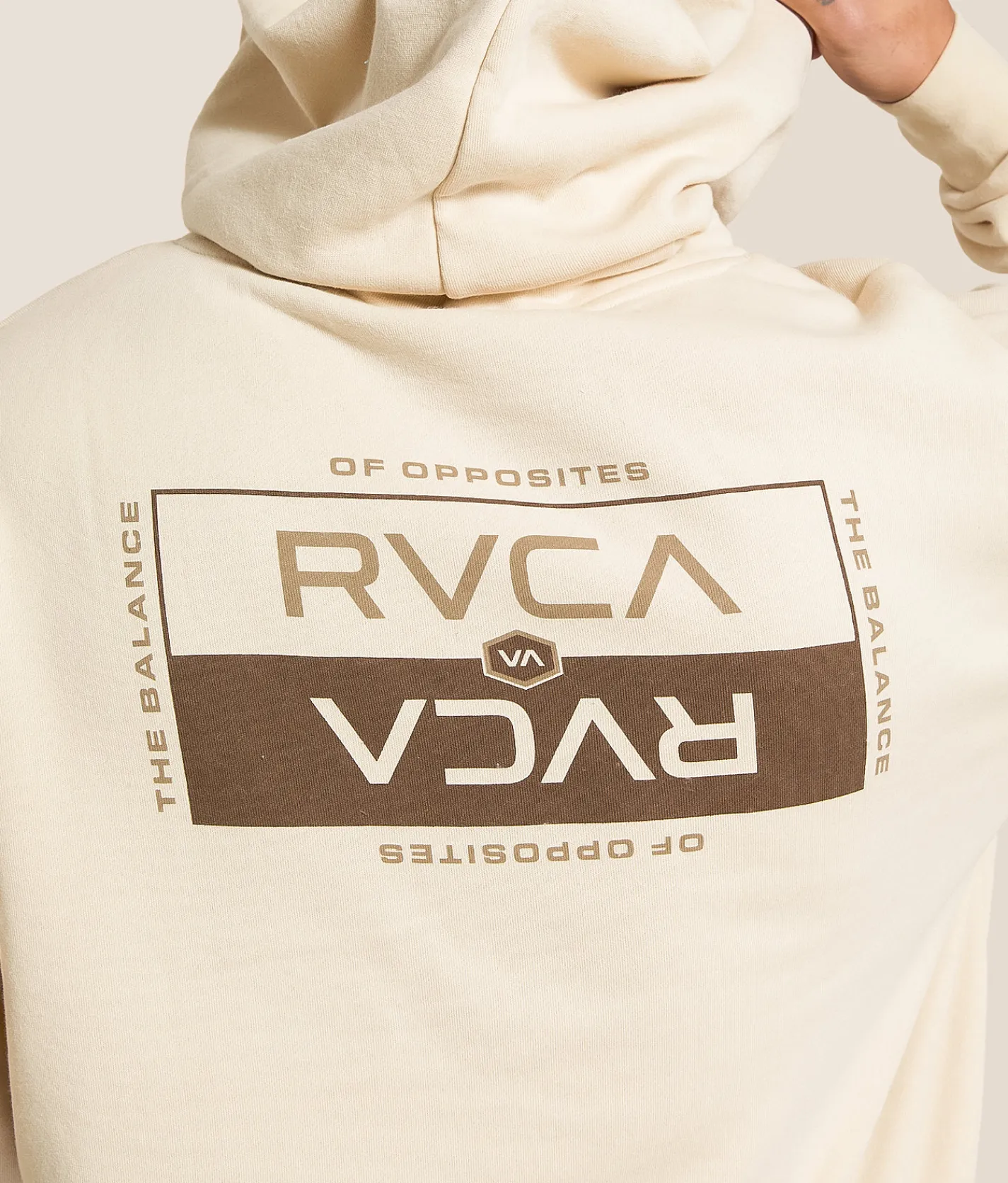 Tops | RVCA Double Bar Split Hooded Sweatshirt Off White