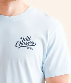 Graphic T-Shirts | Tail Chasers Club Double D's T-Shirt Chambray Pigment Dye