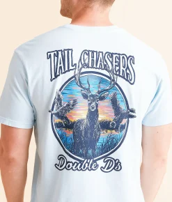 Graphic T-Shirts | Tail Chasers Club Double D's T-Shirt Chambray Pigment Dye