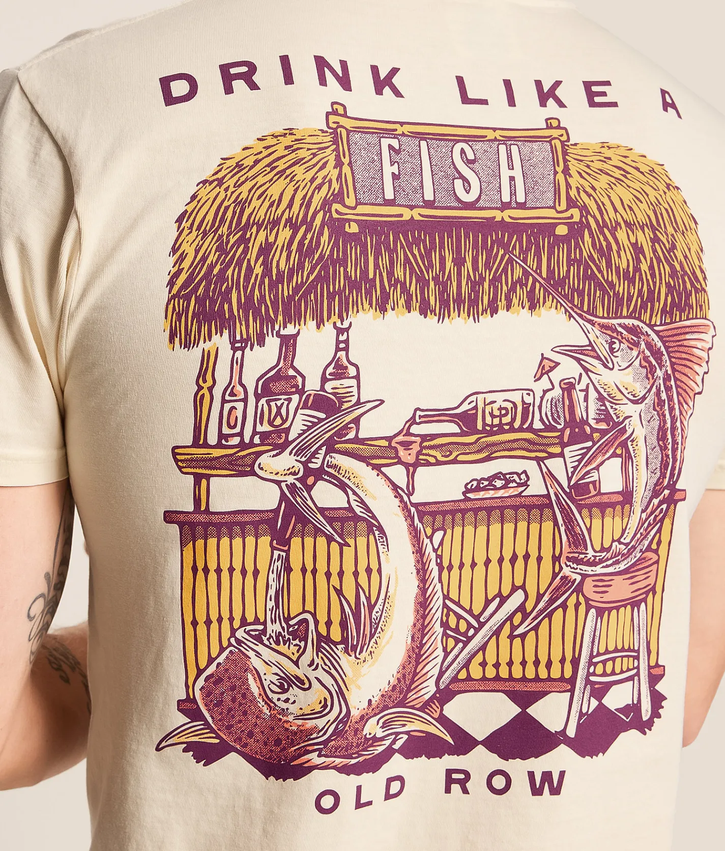 Old Row Drink Like A Fish T-Shirt Ivory Online