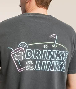 Old Row Drinks On The Links T-Shirt Pepper New