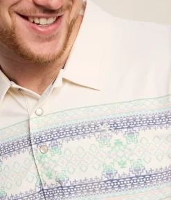 Tops | Hooey Drive Cowboy Golf Performance Polo Cream Aztec