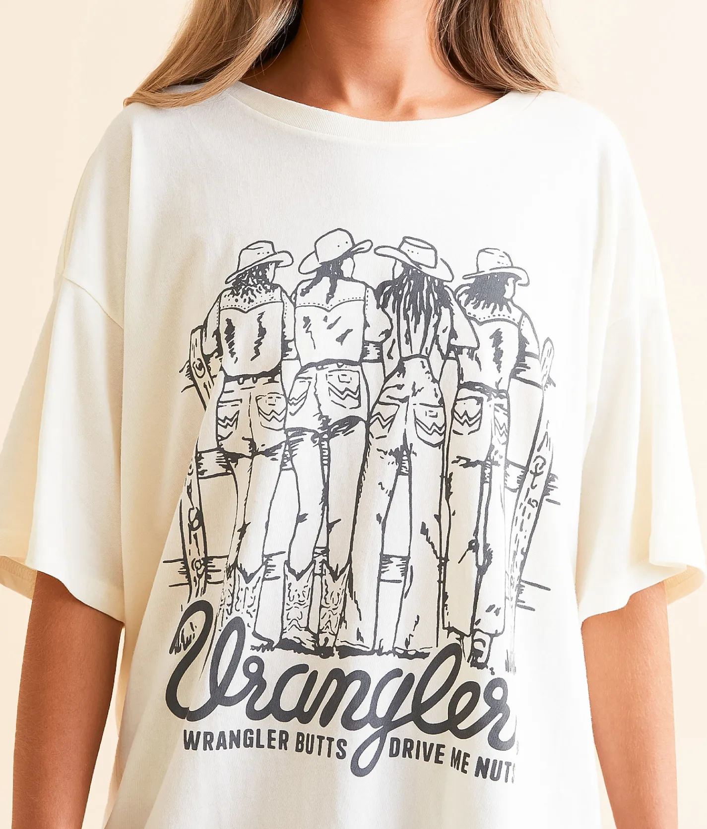 Wrangler® Drive Me Nuts Oversized T-Shirt Marshmallow Discount