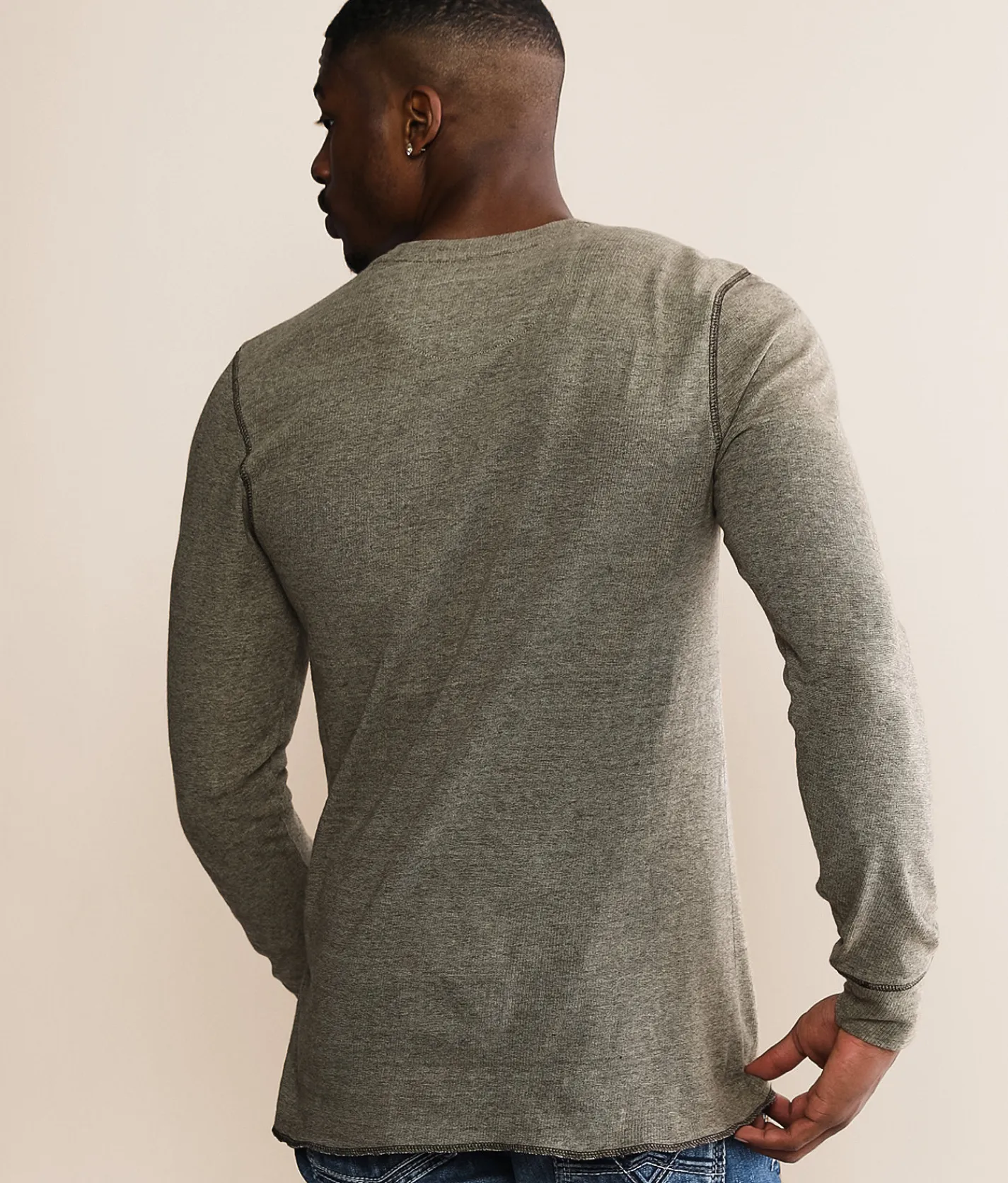 Tops | Reclaim Drop Needle Thermal Cobble Stone Chocolate