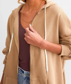 Tops | BKE Drop Shoulder Hoodie - One Size Tannin
