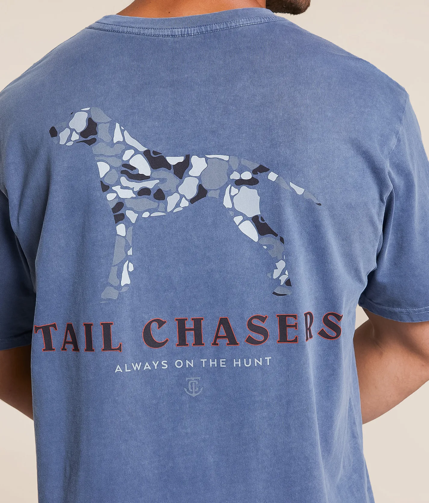 Tail Chasers Club Duck Dog T-Shirt Denim Pigment Dye New