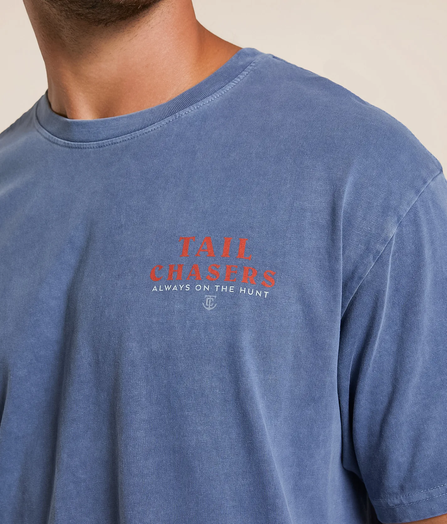 Tail Chasers Club Duck Dog T-Shirt Denim Pigment Dye New