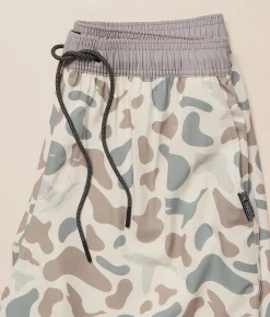 Bottoms|Swimwear | Tail Chasers Club Duck Hunt Stretch Swim Trunks Light Grey