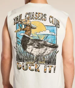 Tops | Tail Chasers Club Duck It Camo Tank Top Antique White