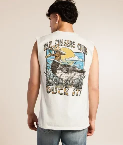 Tops | Tail Chasers Club Duck It Camo Tank Top Antique White