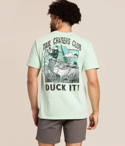Tail Chasers Club Duck It Camo T-Shirt Brook Green Pigment Dye Sale