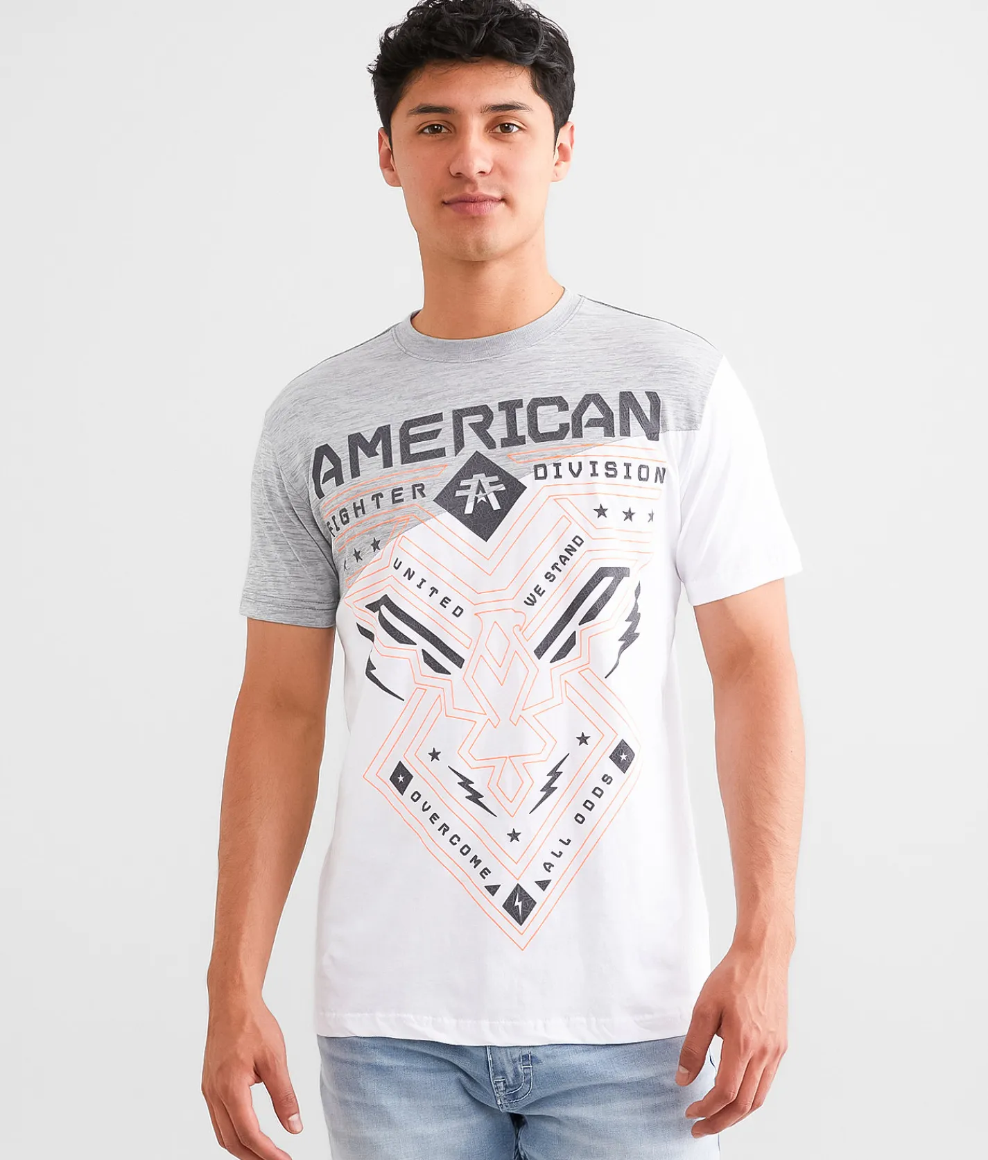 Graphic T-Shirts | American Fighter Dugger T-Shirt White Grey