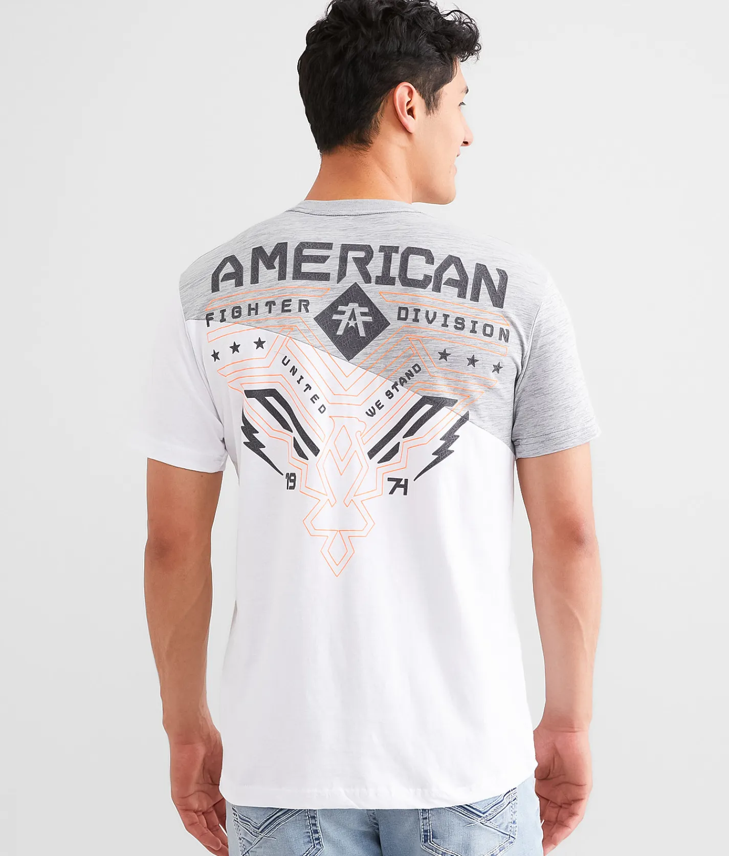 Graphic T-Shirts | American Fighter Dugger T-Shirt White Grey